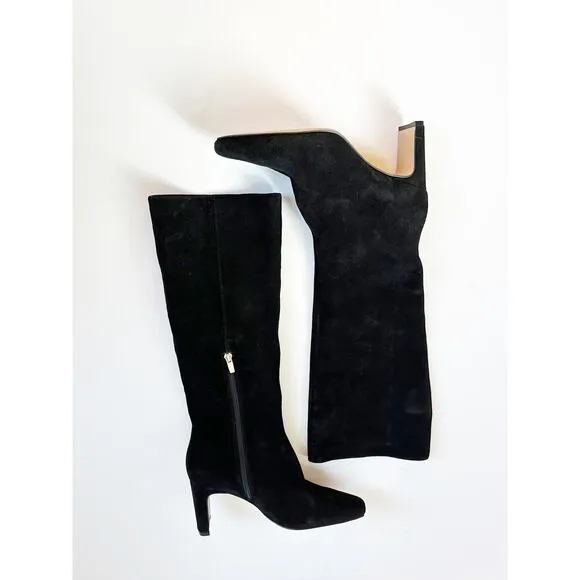 NWOB Ann Taylor Tall Suede Black Boot Blade Heel  7