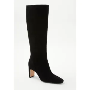 NWOB Ann Taylor Tall Suede Black Boot Blade Heel  7