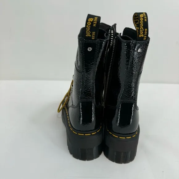 NWOB DR MARTENS BLACK GHILANA MAX PATENT LEATHER PLATFORM BOOTS SIZE US 7 New