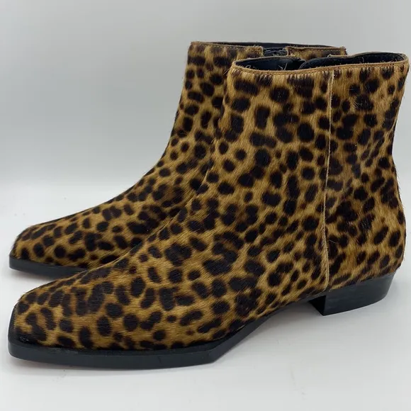 NWOB FRAME Le Maddox Animal Print Genuine Calf Hair Bootie size‎ 6.5