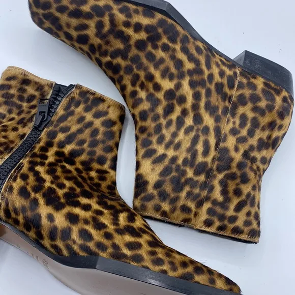 NWOB FRAME Le Maddox Animal Print Genuine Calf Hair Bootie size‎ 6.5