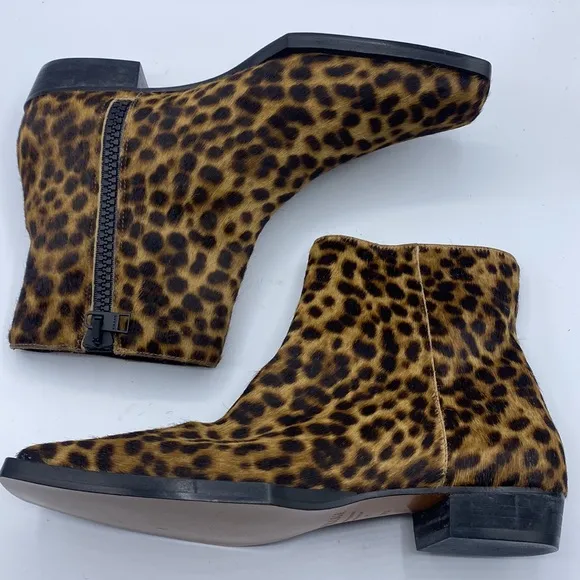 NWOB FRAME Le Maddox Animal Print Genuine Calf Hair Bootie size‎ 6.5
