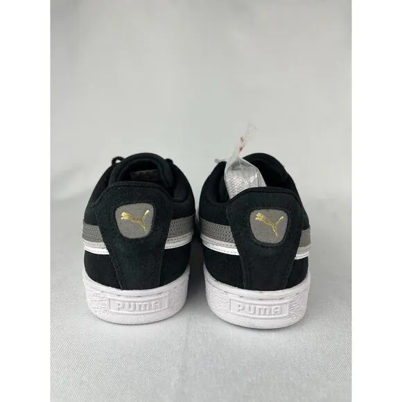 NWOB Puma Suede Triplex Black-Steel-Grey 382685-01 Youth 6.5 (Women's 8)