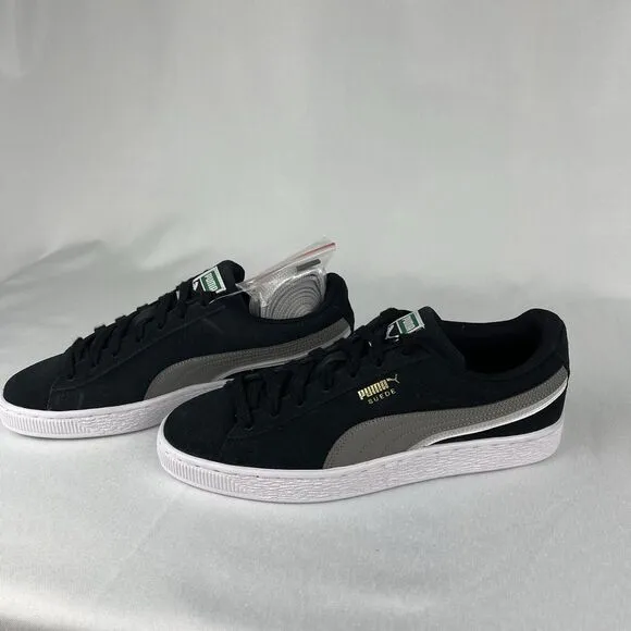 NWOB Puma Suede Triplex Black-Steel-Grey 382685-01 Youth 6.5 (Women's 8)