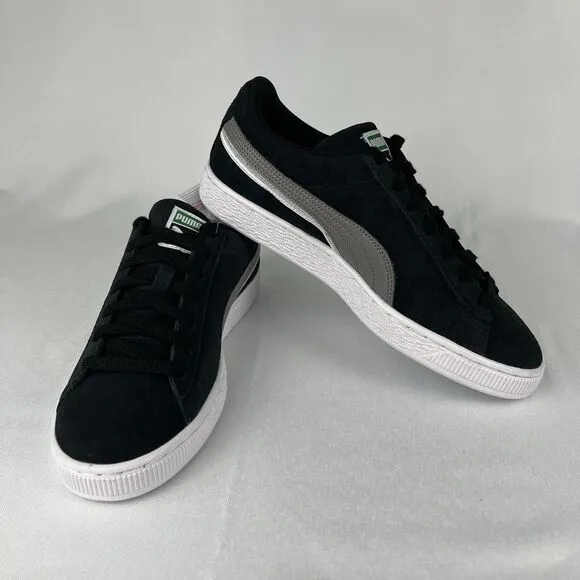 NWOB Puma Suede Triplex Black-Steel-Grey 382685-01 Youth 6.5 (Women's 8)