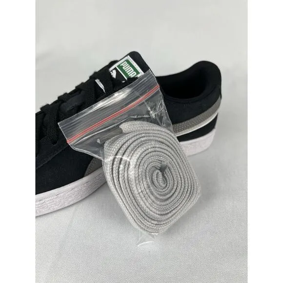 NWOB Puma Suede Triplex Black-Steel-Grey 382685-01 Youth 6.5 (Women's 8)