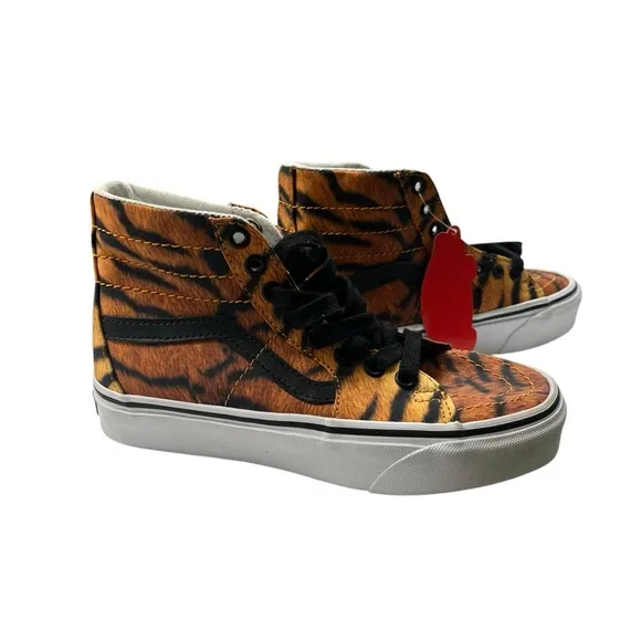 NWOB VANS SK8 Hi Tiger WMN/YOUTH 1” Rubber Sole Animal Print Women size 5.
