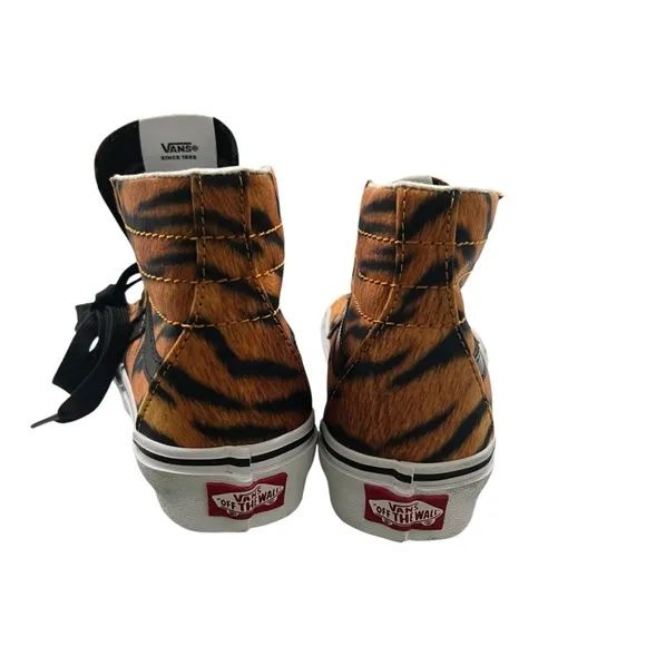 NWOB VANS SK8 Hi Tiger WMN/YOUTH 1” Rubber Sole Animal Print Women size 5.