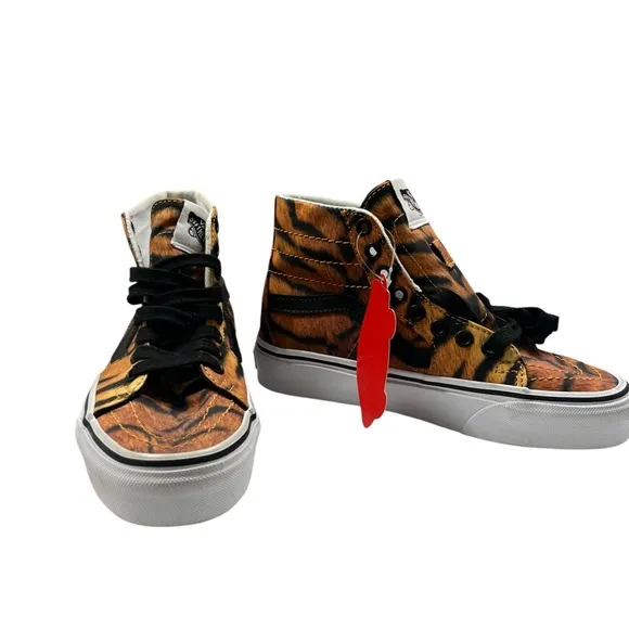 NWOB VANS SK8 Hi Tiger WMN/YOUTH 1” Rubber Sole Animal Print Women size 5.