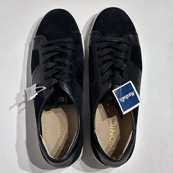 NWOB Vionic Men's Jerome Black Suede Casual Lace Up Sneakers Arch Support Sz. 11