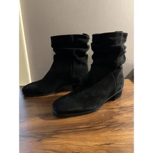 NWOB WOMEN'S AQUATALIA LEODIE Suede Weatherproof Booties/Boots BLACK US 7 M