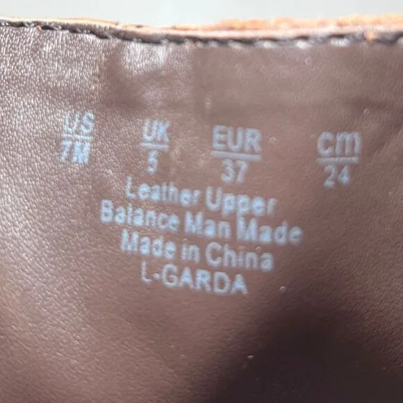 NWOT Franco Sarto‎ L-Garda Tan Leather Ankle Boots Women's 7 Buckle Zipper