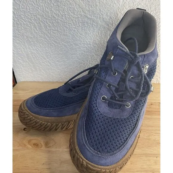 NWOT Hybrid Green Label Curious HGL3017 Suede Lace Up Sneakers Men Size 13 Blue