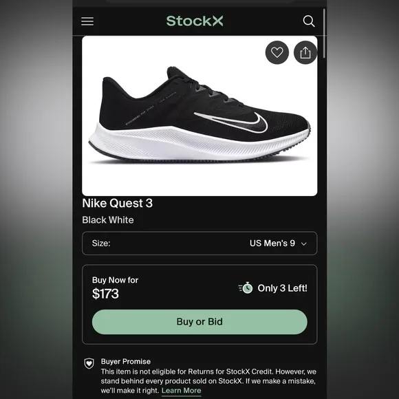 NWOT mens Nike Quest 3