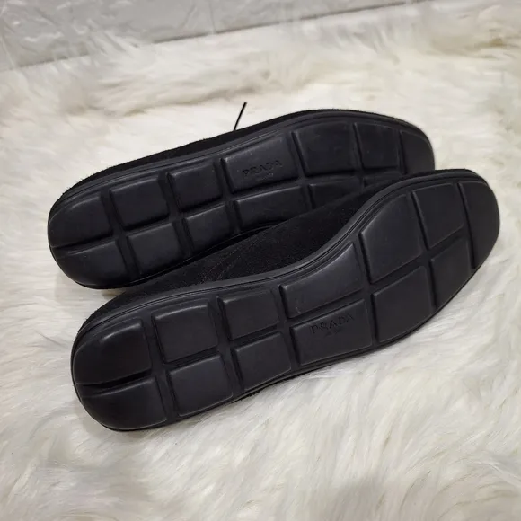 NWOT PRADA Black Suede Dessert Lace Up Booties Sneakers