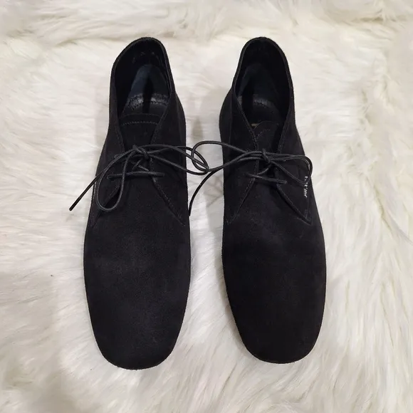 NWOT PRADA Black Suede Dessert Lace Up Booties Sneakers