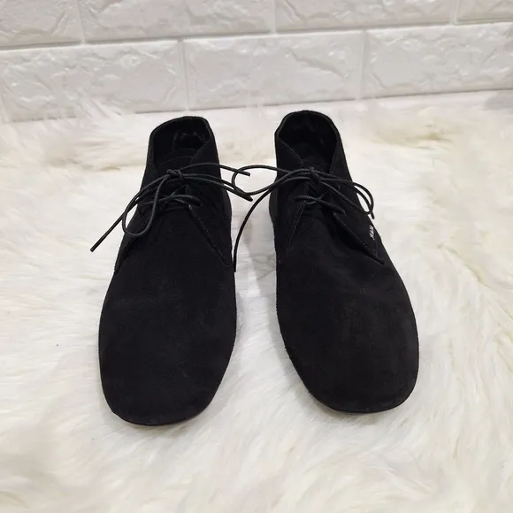 NWOT PRADA Black Suede Dessert Lace Up Booties Sneakers
