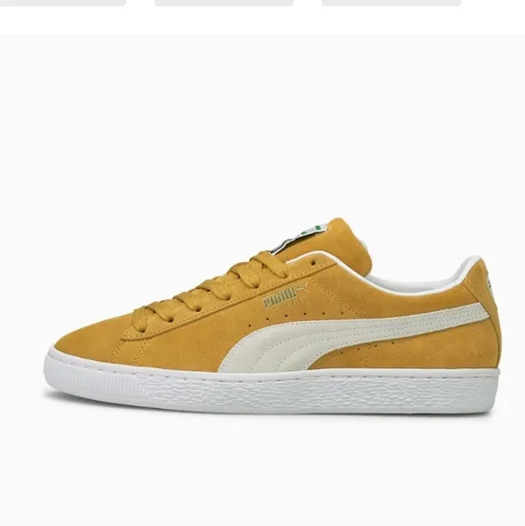 NWOT Puma Mustard Suede Classic XXI Sneakers