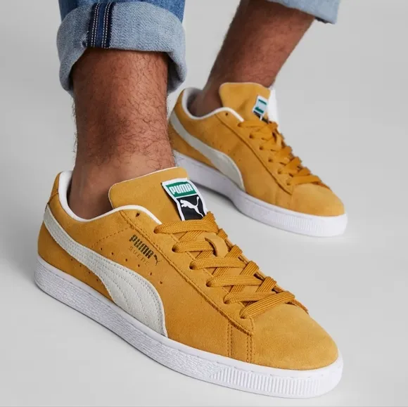 NWOT Puma Mustard Suede Classic XXI Sneakers