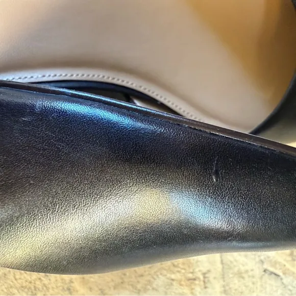 NWOT Talbots Black Laney D’Orsay Nappa Genuine Leather Wedge Shoe | Size 10
