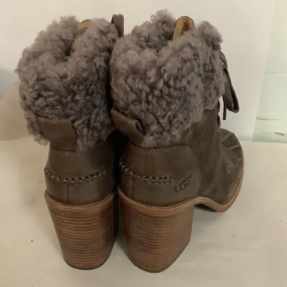 NWOT UGG AUSTRALIA JAXON SUEDE &amp; SHEARING BOOTS SIZE‎ 7 1/2