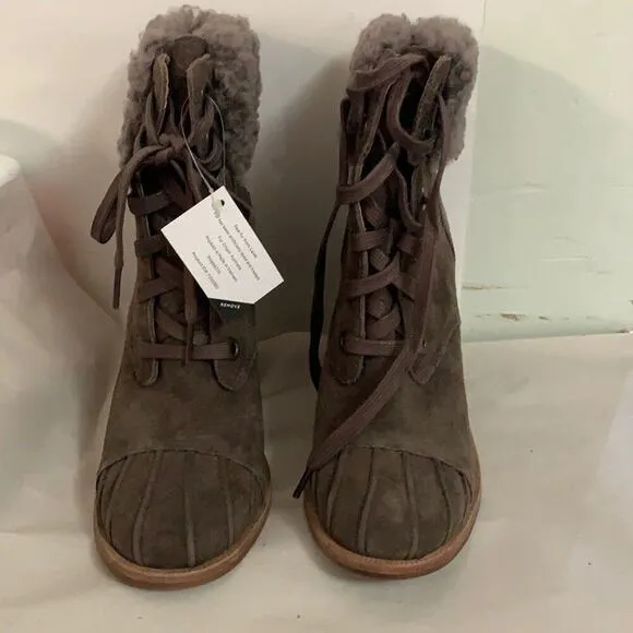NWOT UGG AUSTRALIA JAXON SUEDE &amp; SHEARING BOOTS SIZE‎ 7 1/2