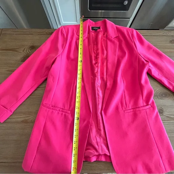 NWOT ZENANA HOT PINK FUCHSIA OVERSIZED BLAZER JACKET SUMMER FALL BUSINESS WORK