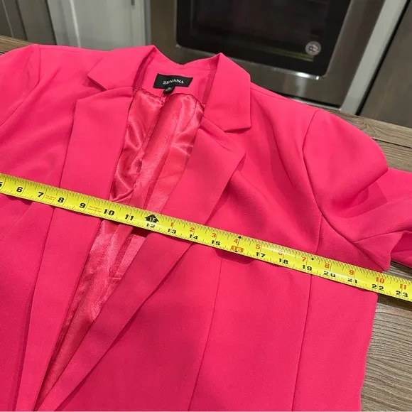 NWOT ZENANA HOT PINK FUCHSIA OVERSIZED BLAZER JACKET SUMMER FALL BUSINESS WORK