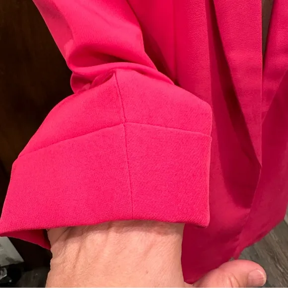NWOT ZENANA HOT PINK FUCHSIA OVERSIZED BLAZER JACKET SUMMER FALL BUSINESS WORK