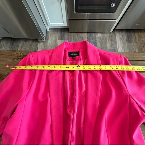 NWOT ZENANA HOT PINK FUCHSIA OVERSIZED BLAZER JACKET SUMMER FALL BUSINESS WORK