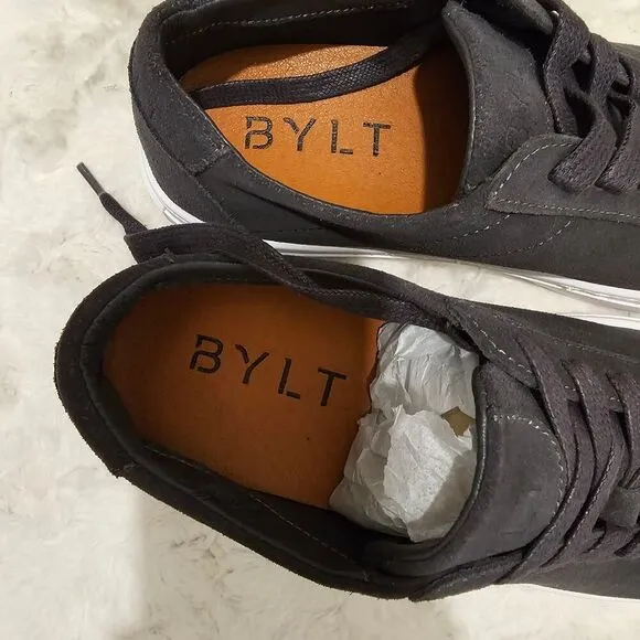 NWOT BYLT Grey Suede Lace Up Sneakers  Size 9
