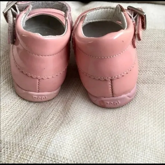 NWT 12 m Boutique Pink Polka Dot Dress &amp; VGUC Sz 6.5 Leather Shoes Outfit