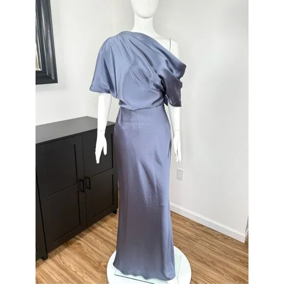 NWT Amsale Satin One-Shoulder Gown Size 4