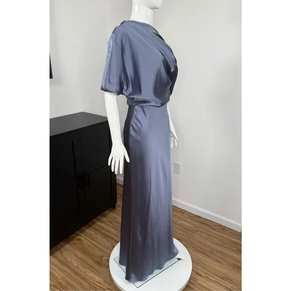 NWT Amsale Satin One-Shoulder Gown Size 4