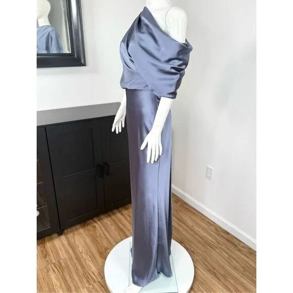 NWT Amsale Satin One-Shoulder Gown Size 4