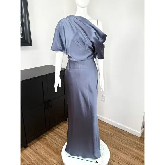 NWT Amsale Satin One-Shoulder Gown Size 4