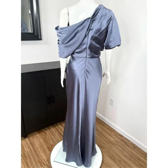 NWT Amsale Satin One-Shoulder Gown Size 4