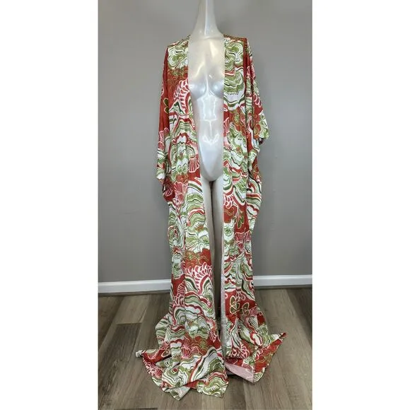 NWT ANDREA IYAMAH Gamba Maxi Tie-Waist Robe One Size $350