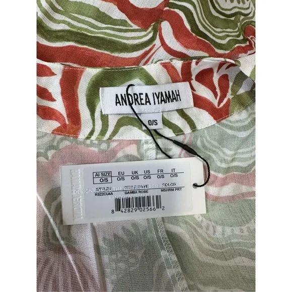 NWT ANDREA IYAMAH Gamba Maxi Tie-Waist Robe One Size $350