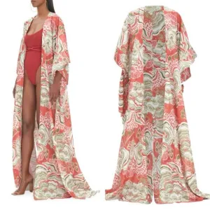 NWT ANDREA IYAMAH Gamba Maxi Tie-Waist Robe One Size $350