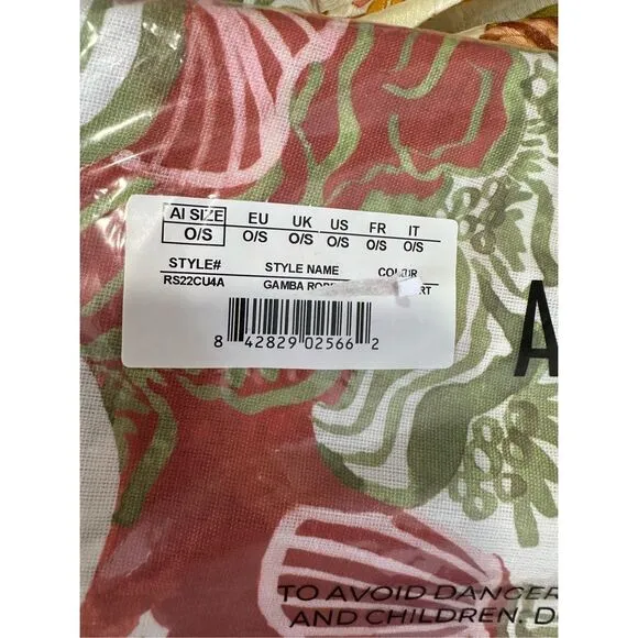 NWT ANDREA IYAMAH Gamba Maxi Tie-Waist Robe One Size $350