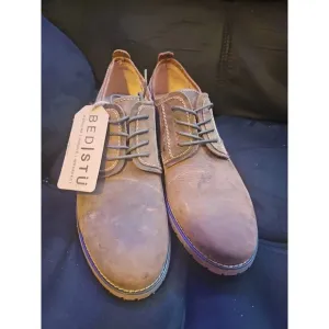 NWT Bed Stu Dupont Men's 11.5 Brown Distressed Leather Lace Up Oxford Shoes