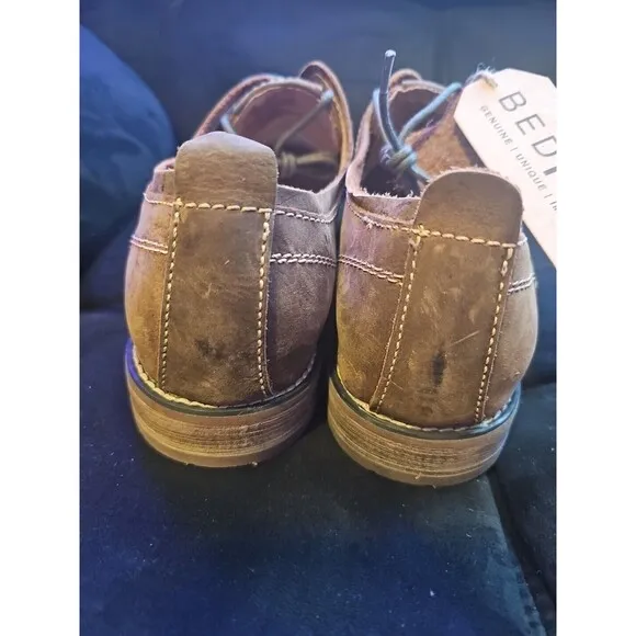 NWT Bed Stu Dupont Men's 11.5 Brown Distressed Leather Lace Up Oxford Shoes