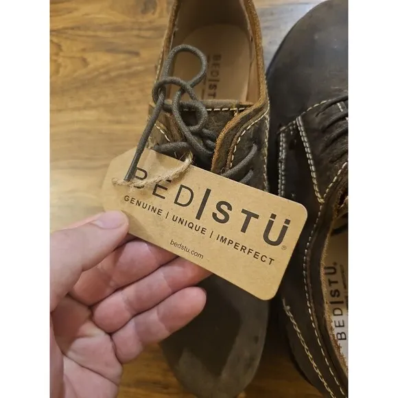 NWT Bed Stu Dupont Men's Size 8.5 Brown Distressed Leather Lace Up Oxford Shoes