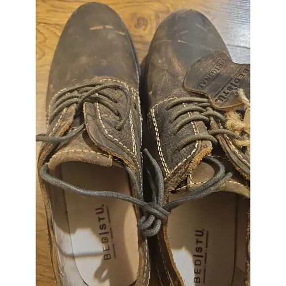 NWT Bed Stu Dupont Men's Size 9 Brown Distressed Leather Lace Up Oxford Shoes