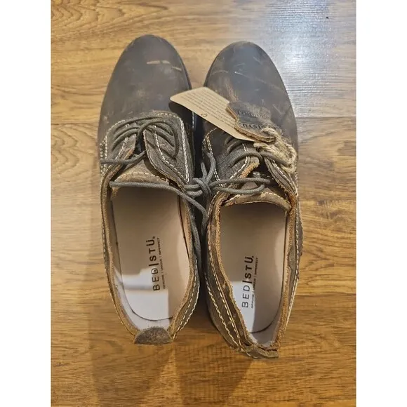 NWT Bed Stu Dupont Men's Size 9 Brown Distressed Leather Lace Up Oxford Shoes