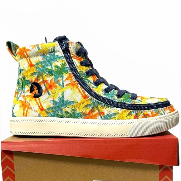 NWT BILLY Kids Classic High Top Zip Sneakers - Tropical Print 2