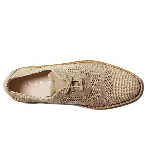 NWT Cole Haan Women's Originalgrand  Stitchlite Oxfords, Rye Knit/Ivory-Size 5.5