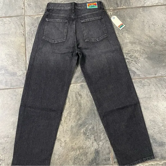 NWT Daily Blue by AdrianoGoldschmied Mantra Wide Barrel Jean in Onyx Sz 25 $295