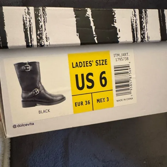 NWT Dolce Vita Black Leather Buckle Boots